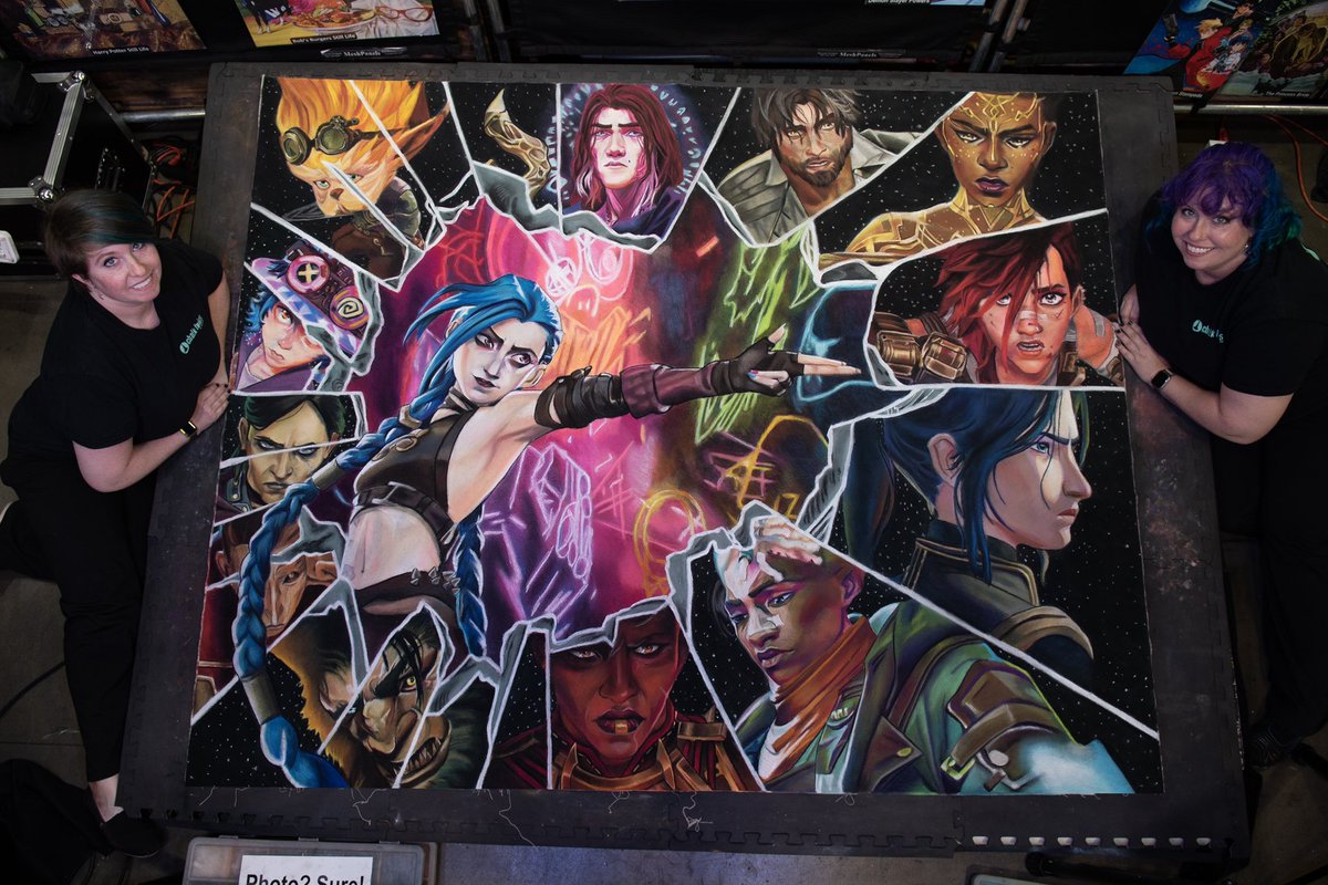 chalktwins's tweet photo. “Sometimes taking a leap forward means leaving a few things behind.”

Thx @MomoCon for having us this weekend

Size: 5.5ft x 7ft
Time: 30 hours

#arcane #leagueoflegends #momocon #momocon2025 #chalktwins #chalkart #arcaneleagueoflegends https://t.co/oxKPvYEmSa