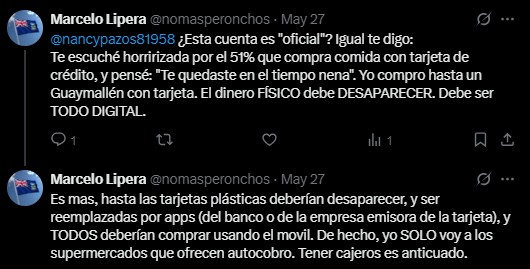 nomasperonchos's tweet photo. @otro_periodista Como no tengo ganas de escribir TODO de nuevo, te paso lo que le dije a Nancy Pazos cuando hizo el mismo comentario ESTÚPIDO sobre los consumos con tarjetas de crédito. TODO se debe pagar con TC (transporte incluído, como en UK) https://t.co/QWFW2py6DZ