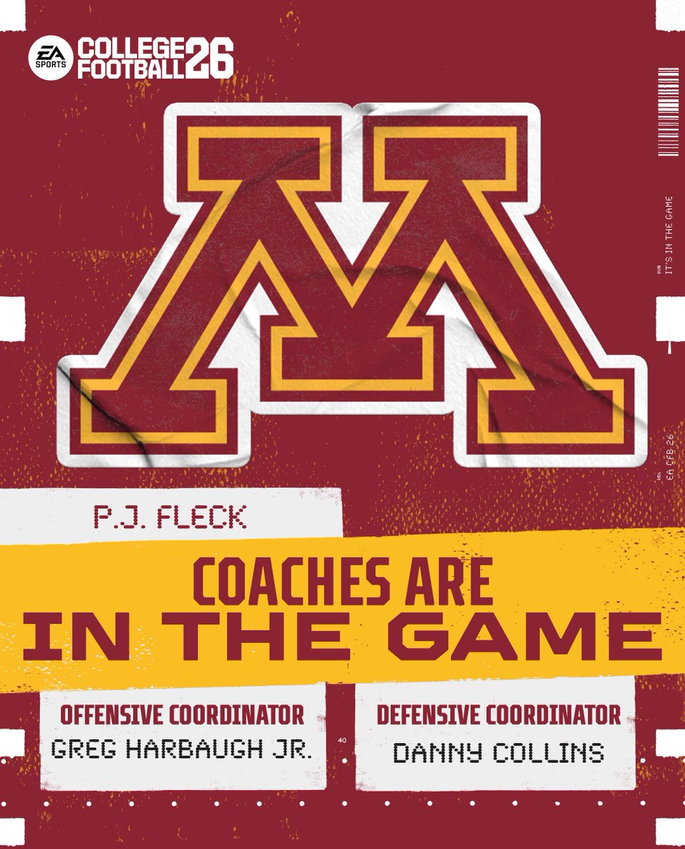Minnesota Football (@gopherfootball) on Twitter photo .<a href="/Coach_Fleck/">P.J. Fleck</a>, <a href="/CoachHarbaugh/">Greg Harbaugh, Jr.</a> & <a href="/Coach_DCollins/">Danny Collins</a> are IN THE GAME 🎮
#RTB #SkiUMah #Gophers .<a href="/Coach_Fleck/">P.J. Fleck</a>, <a href="/CoachHarbaugh/">Greg Harbaugh, Jr.</a> & <a href="/Coach_DCollins/">Danny Collins</a> are IN THE GAME 🎮
#RTB #SkiUMah #Gophers