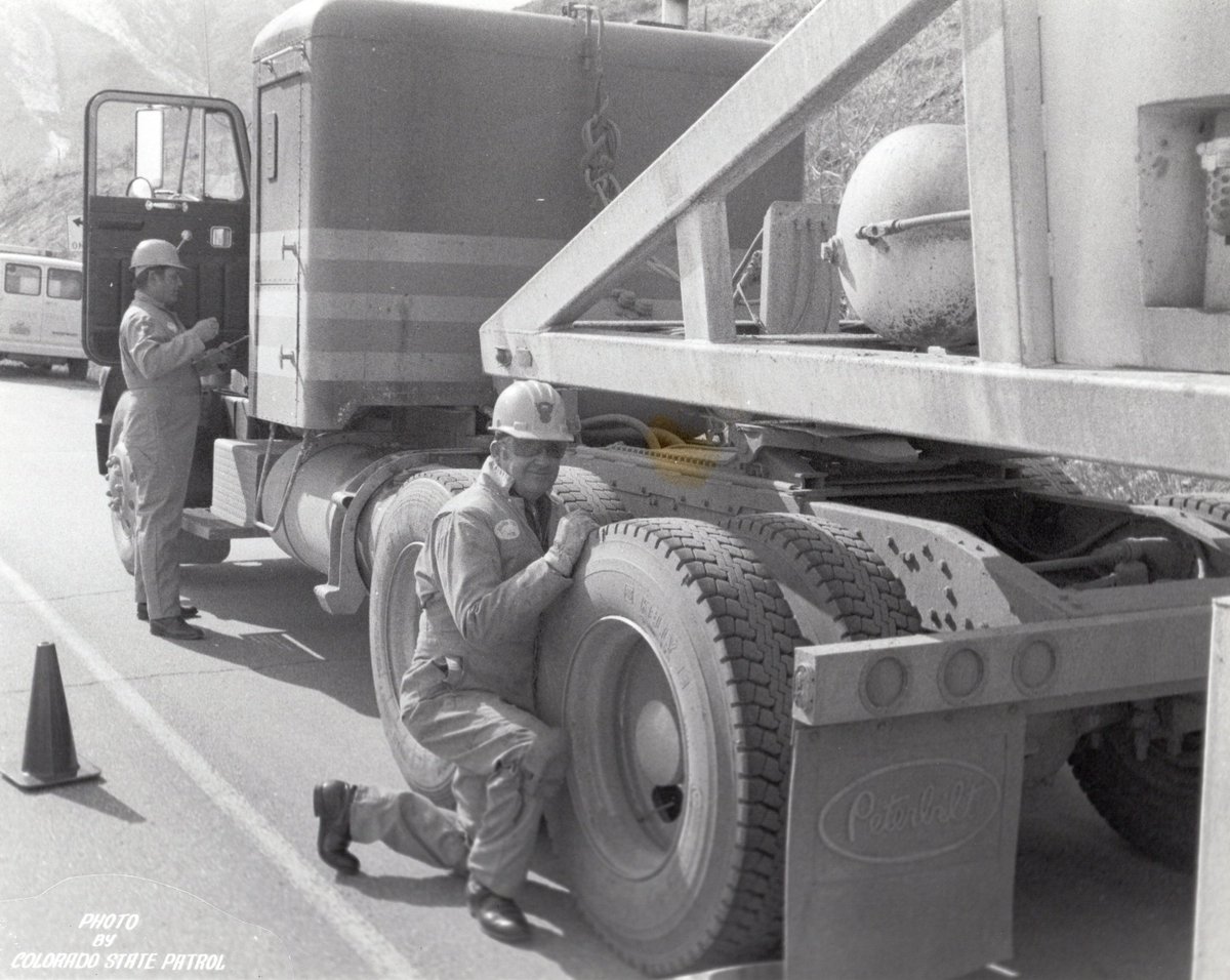 CSP_News's tweet photo. Our Motor Carrier Safety Program has been inspecting commercial trucks for decades. #90YearsStrong #DecadesOfDedication https://t.co/yYQ0zHEnXu