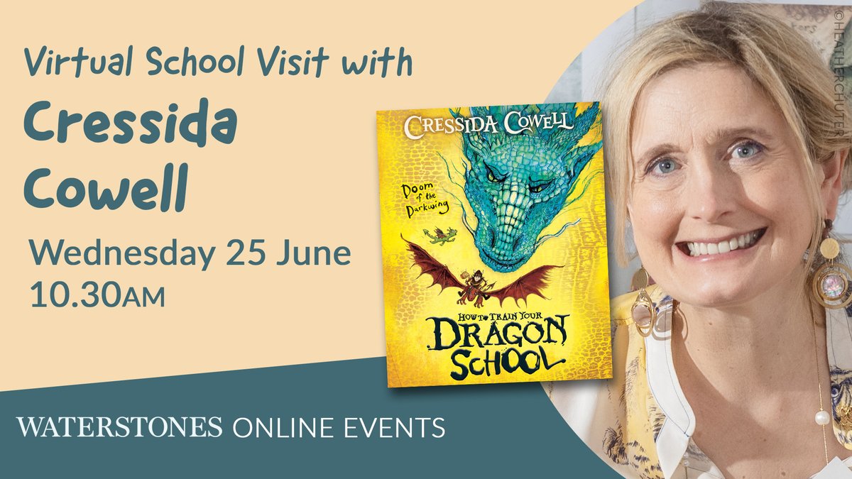 Waterstones Kids (@waterstoneskids) on Twitter photo Schools are invited to join us online for a very special event with the brilliant <a href="/CressidaCowell/">Cressida Cowell</a>, author and illustrator of the How to Train Your Dragon The Wizards of Once and Which Way series!
Find event details here: waterstones.com/events/virtual⦠Schools are invited to join us online for a very special event with the brilliant <a href="/CressidaCowell/">Cressida Cowell</a>, author and illustrator of the How to Train Your Dragon The Wizards of Once and Which Way series!
Find event details here: waterstones.com/events/virtualā¦