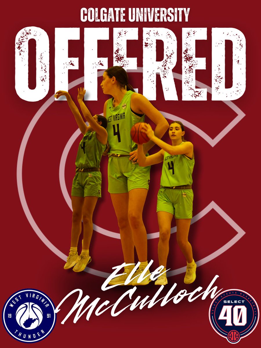 West Virginia Thunder S40 17U (Perry) (@wvthunders4017u) on Twitter photo Elle McCulloch ‘26 ( <a href="/elle_mcculloch/">Elle McCulloch</a> ) has picked up an offer from Colgate University!
#WVThunderFam | ⚡️⚡️ Elle McCulloch ‘26 ( <a href="/elle_mcculloch/">Elle McCulloch</a> ) has picked up an offer from Colgate University!
#WVThunderFam | ⚡️⚡️