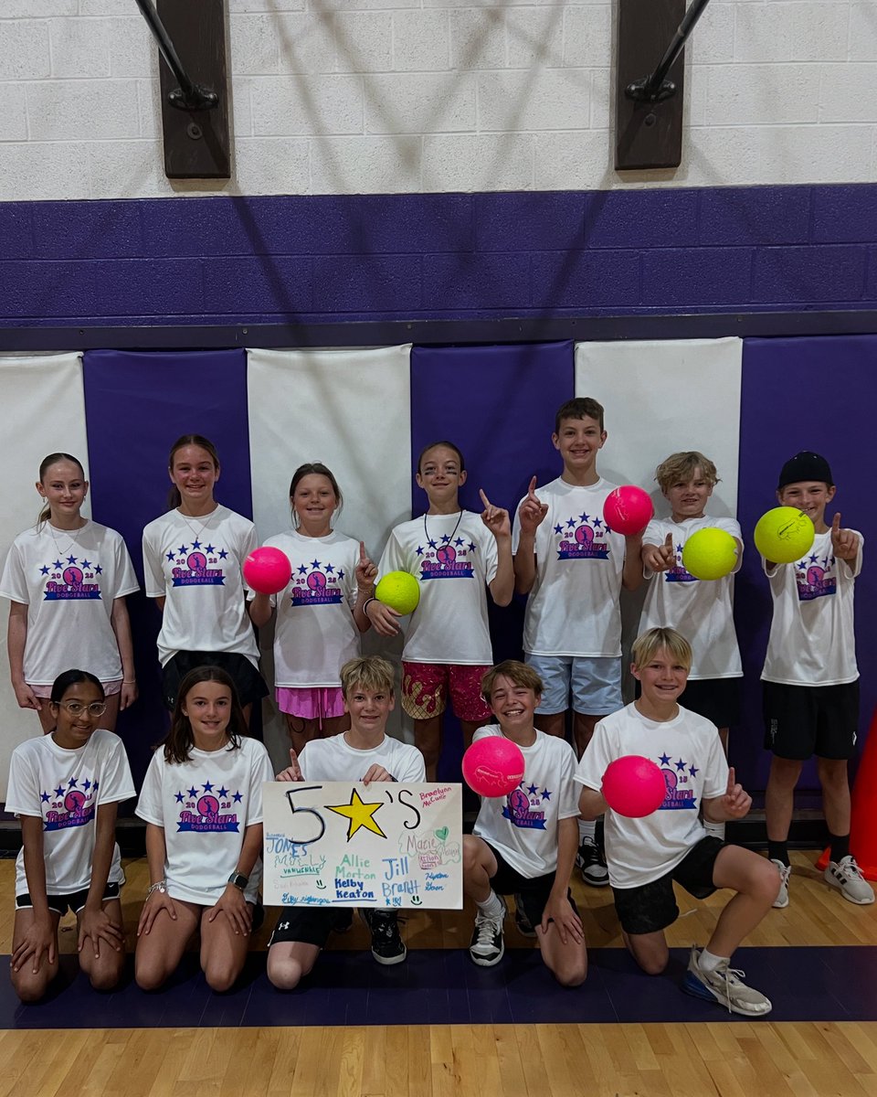 Huge congratulations to the 5th grade dodgeball tournament CHAMPS!!! The Five Stars Dodgeball team dominated last week! ⭐️⭐️⭐️⭐️⭐️