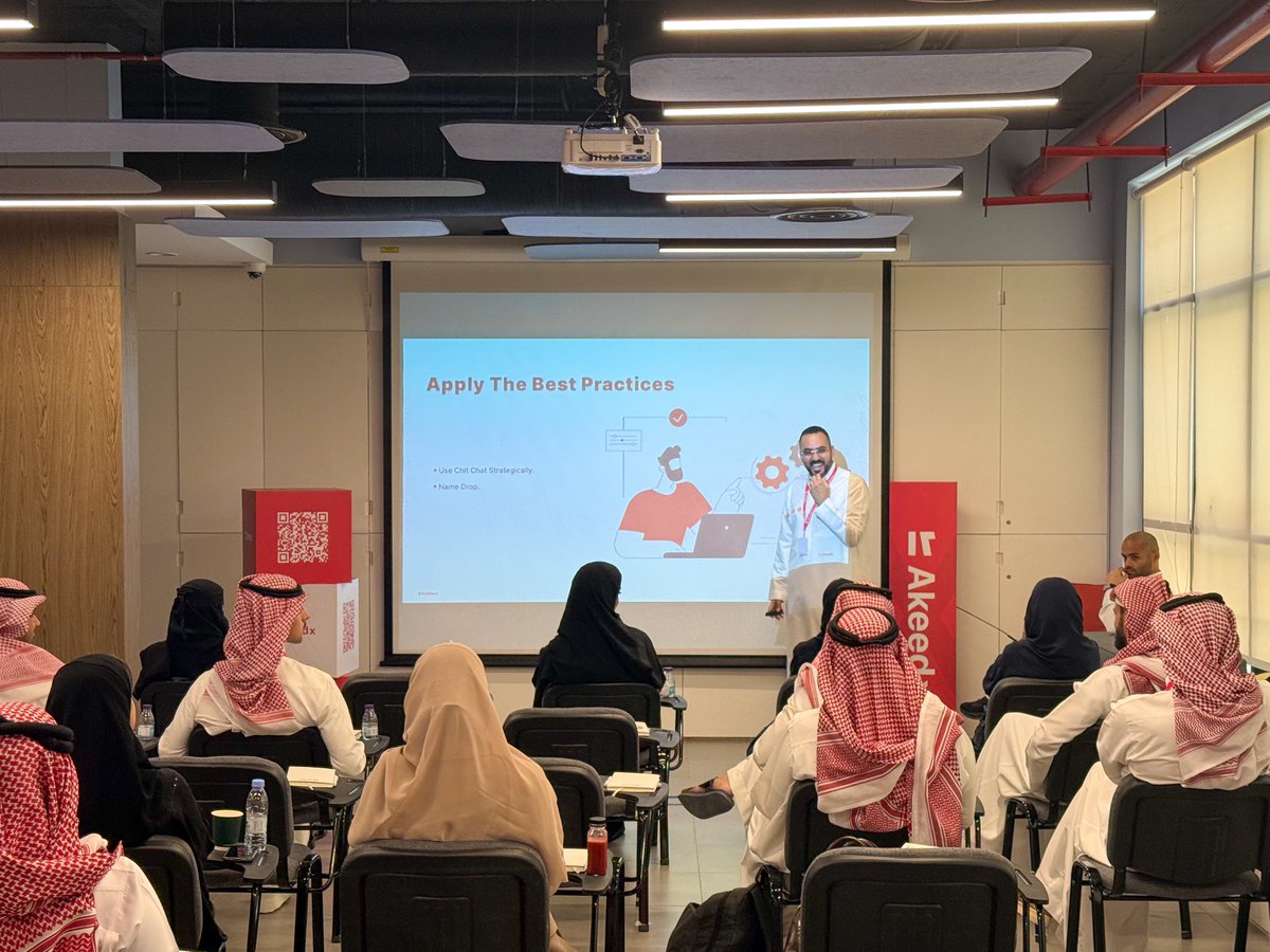 FlyAkeed's tweet photo. What a day! The Akeedx Sales workshop was a space where strategic ideas ignited, capabilities strengthened, and meaningful connections formed.

We’re building more than a workshop - we’re cultivating a community of future sales & enterprise leaders.
FlyAkeed is proud to support every milestone on the path to B2B sales excellence.
#AkeedX #FlyAkeed #B2BSales #EnterpriseLeadership #InsideFlyAkeed