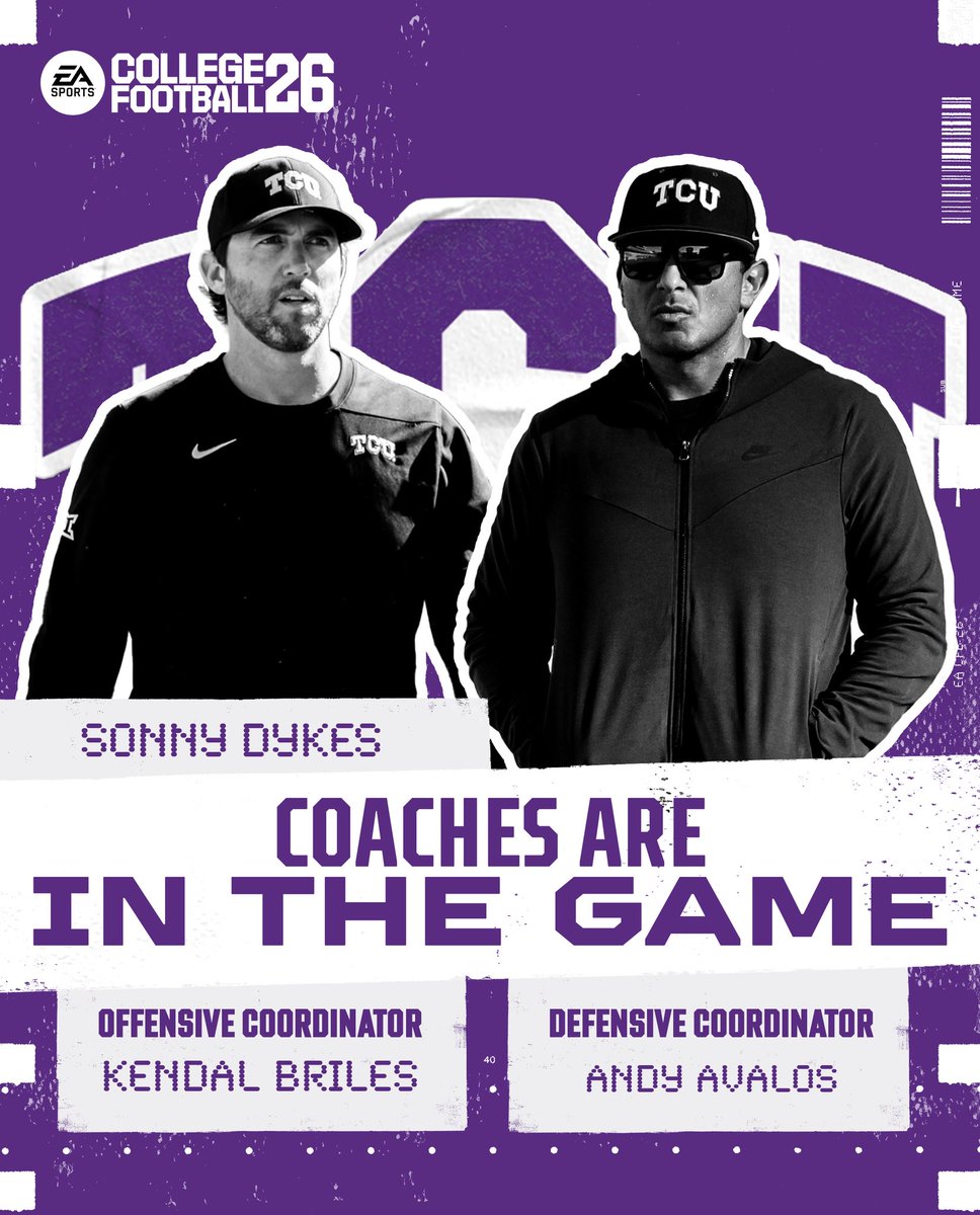 TCU Football (@tcufootball) on Twitter photo Kendal Briles & Andy Avalos are ๐๐ ๐๐๐ ๐๐๐๐ ๐ฎ
#GoFrogs ๐ธ <a href="/EASPORTSCollege/">EASPORTSCollege</a> Kendal Briles & Andy Avalos are ๐๐ ๐๐๐ ๐๐๐๐ ๐ฎ
#GoFrogs ๐ธ <a href="/EASPORTSCollege/">EASPORTSCollege</a>