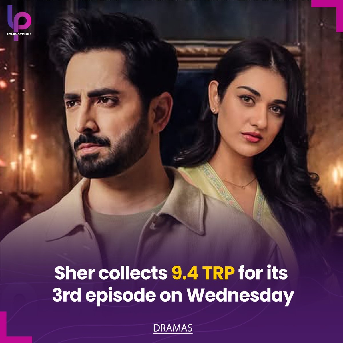 Another impressive show from Sher with 9.4 TRP on its third episode yesterday. 

#DanishTaimoor #SarahKhan #ARYDigital
#LPEntertainment #PakistaniDramas
