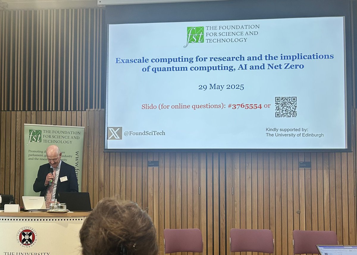 Derek Young (@mrdegsy) on Twitter photo Lord David Willetts opens the <a href="/FoundSciTech/">The Foundation for Science and Technology</a> event at <a href="/BayesCentre/">Bayes Centre</a> in Edinburgh on exascale computing, #quantum, AI and Net Zero. #Physics underpins all supercomputing especially quantum computing which will help solve the most complex data problems. Lord David Willetts opens the <a href="/FoundSciTech/">The Foundation for Science and Technology</a> event at <a href="/BayesCentre/">Bayes Centre</a> in Edinburgh on exascale computing, #quantum, AI and Net Zero. #Physics underpins all supercomputing especially quantum computing which will help solve the most complex data problems.