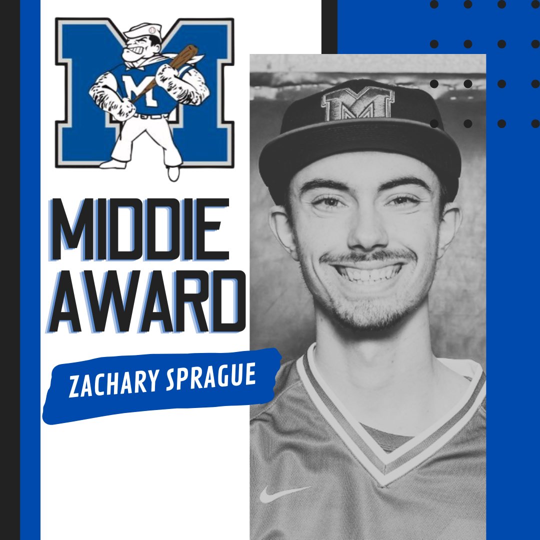Congratulations Zachary Sprague! This year’s Middie Award recipient for Midview Baseball!