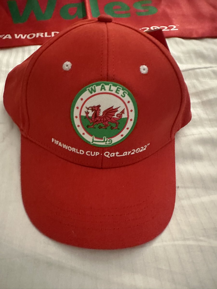 Nice gift this evening of <a href="/FAWales/">FA WALES</a> World Cup Qatar 2022 memorabilia. Loving this place #qatar