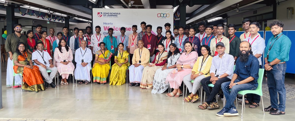 ZohoSchools's tweet photo. Thirukkural 391's first half, கற்க கசடற, the #Induction Ceremony for the #Classof2027 and the trailing half, நிற்க அதற்குத்தக, the #GraduationEvent for the #Classof2025, both for the School of Technology, Tenkasi, happened yesterday. https://t.co/qgK29wz15o