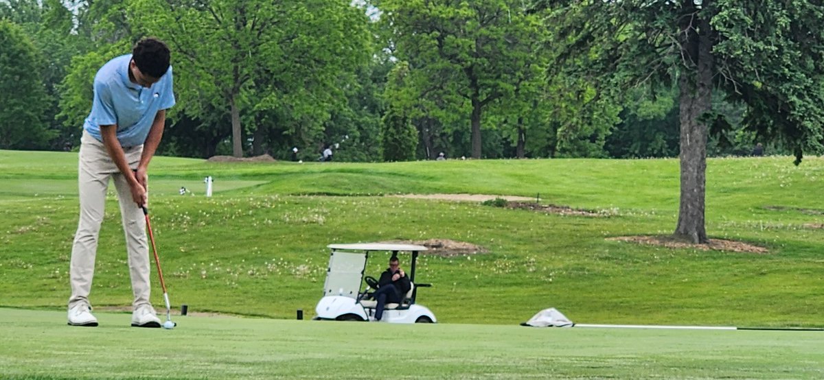 Best of luck to Isaac Kelly and Max Bortscheller as they compete in day two of the Section 4AA boys golf tournament at Gross National GC! #GoHuskies