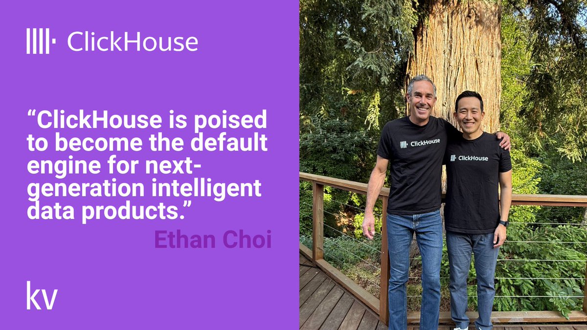 Khosla Ventures (@khoslaventures) on Twitter photo Welcome to the KV portfolio, <a href="/ClickHouseDB/">ClickHouse</a>! 🎉 Powering lightning-fast, real-time analytics for the AI era.
More here 👇
bloomberg.com/news/articles/…
<a href="/EthanChoi7/">Ethan Choi</a> <a href="/ceo_clickhouse/">Aaron Katz</a> Welcome to the KV portfolio, <a href="/ClickHouseDB/">ClickHouse</a>! 🎉 Powering lightning-fast, real-time analytics for the AI era.
More here 👇
bloomberg.com/news/articles/…
<a href="/EthanChoi7/">Ethan Choi</a> <a href="/ceo_clickhouse/">Aaron Katz</a>