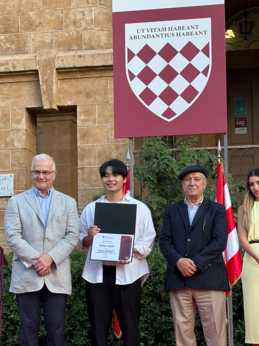 BilalRKaafarani's tweet photo. Congratulations to Seungju Moon & Karen Hannouche for winning the 2025 undergraduate & graduate Makhlouf Haddadin awards, respectively. Seungju also won the Philip Hitti prize. Karen is the first student to ever win the Makhlouf Haddadin awards at both the undergraduate & graduate levels.
#MakhloufHaddadin
#Legacy
@AUB_Lebanon