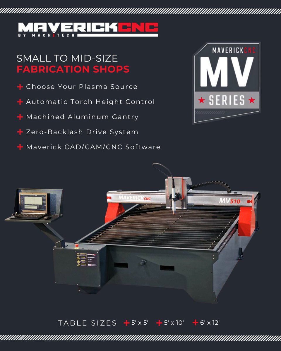 EliteMetalTools's tweet image. Looking for a reliable CNC plasma table that fits your budget and delivers consistent, clean cuts? The Maverick MV Series is built with industrial-grade components for durability and easy operation.

Ready to upgrade your shop? Let’s talk! (281) 241-9504

#CNCPlasma #MaverickCNC