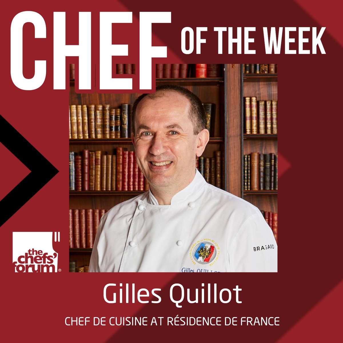 Chef of the Week: <a href="/gilquillot/">gillesquillot</a> Chef de Cuisine at Résidence de France in London - He can't cook without butter from Normandie, fruité noire olive oil from “La vallée des Baux” and heritage wheat flour - He admires <a href="/Alain_Ducasse1/">Alain Ducasse</a> #readmore thechefsforum.co.uk/59022-2/ #YesChef
