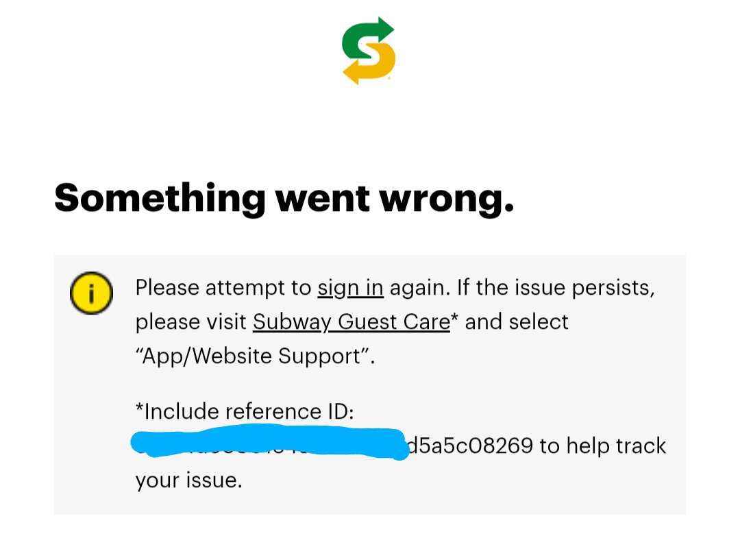 spad96's tweet photo. @SUBWAY please help me login to my account. I've already sent a DM to you.  I've gone through the chat bot and it's no help at all. It only accepts a 250 character message for "something else" issues. I can't access my gift card. I can't place an order. https://t.co/NxWSVQZici