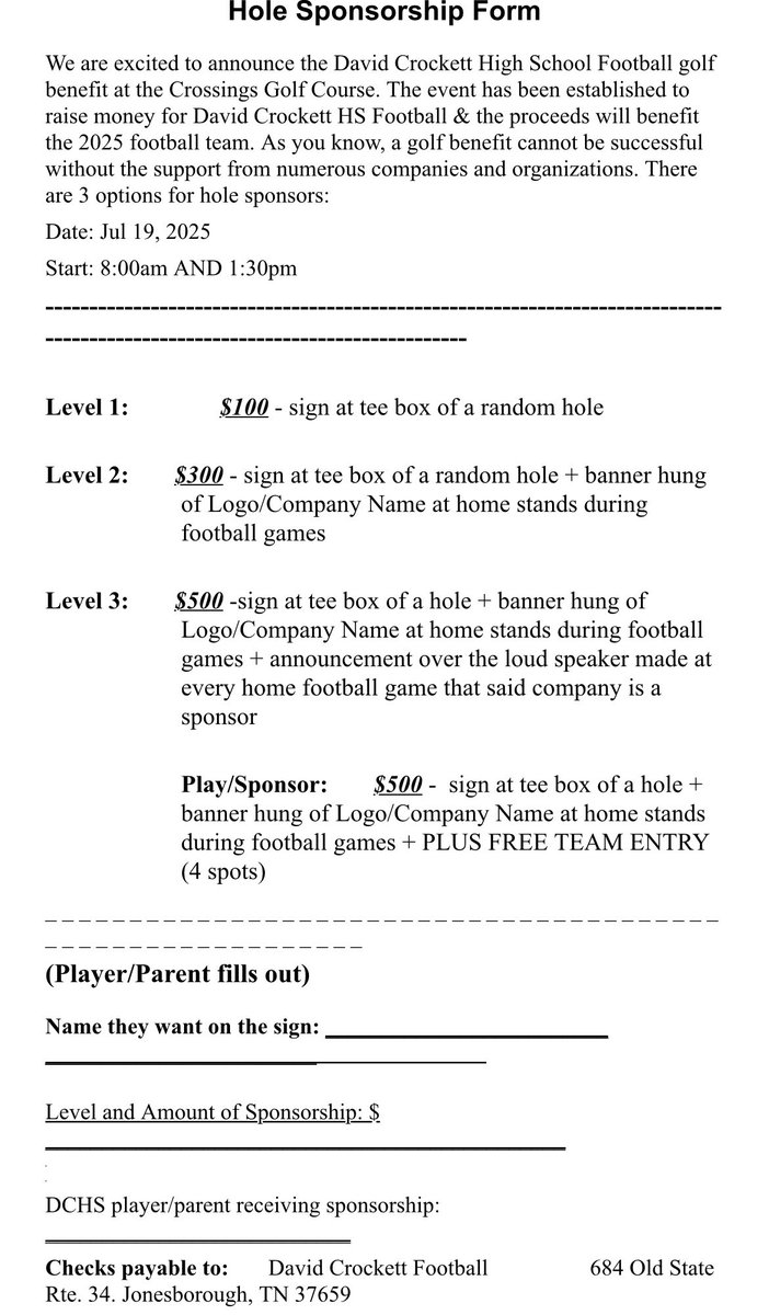 It’s that time of year again! Coming up July 19 is our annual golf tournament. As always l, we are looking for hole sponsors and Teams to enter in our tournament! Please reach out to your favorite player or contact our page directly. Thanks for your continued support!