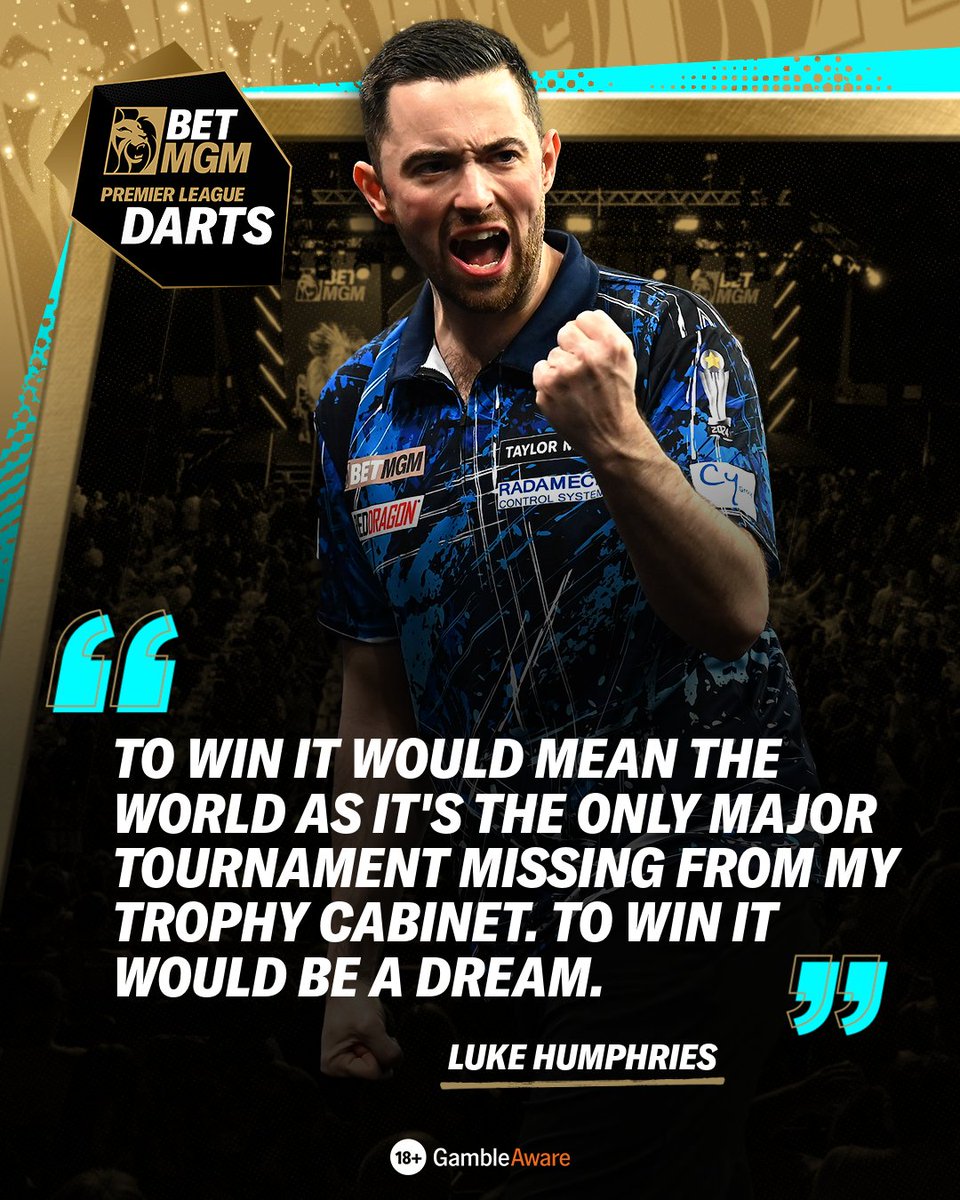 BetMGMUK's tweet image. 🥶 After last year&apos;s final heartbreak, @lukeh180 is desperate to get his hands on the BetMGM Premier League trophy tonight! 

The world number one is out for revenge 💥

#LoveTheDarts #BetMGMDarts