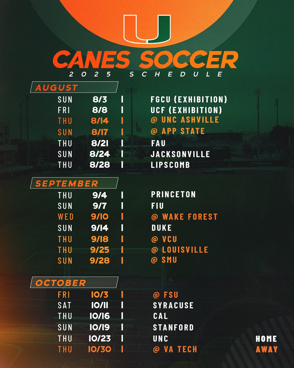 Lock it in 🔒 our full 2025 schedule is here! 

Don’t miss any chance to catch us in action this Fall, we can’t wait to see you at Cobb Stadium 🙌