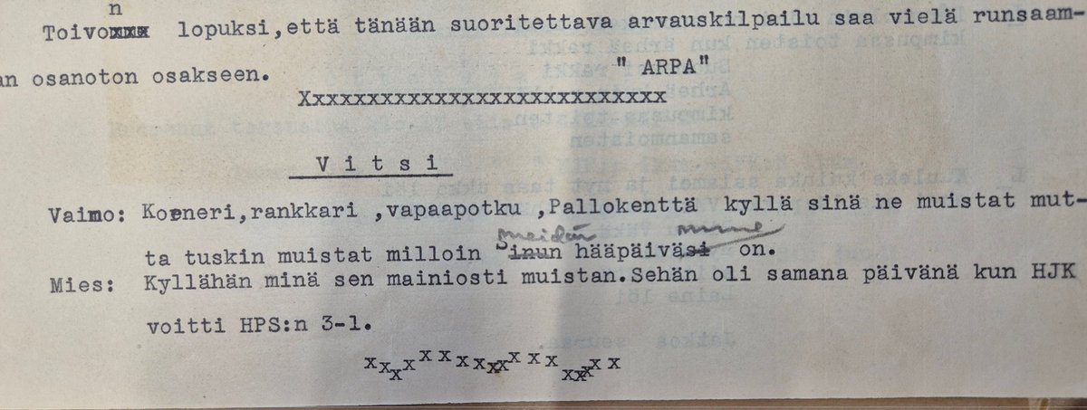 Muistisääntö 1930 luvulta. Urheilumuseo Tahdon arkistosta