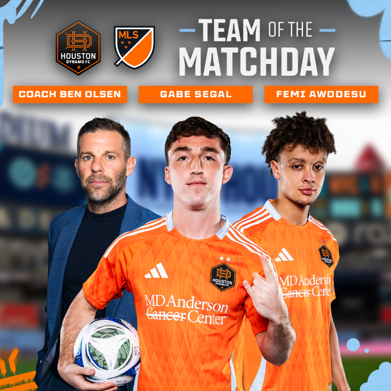 HoustonDynamo's tweet photo. It starts at the top 💪 

Congrats to Ben, Gabe, and Femi for making Team of the Matchday!