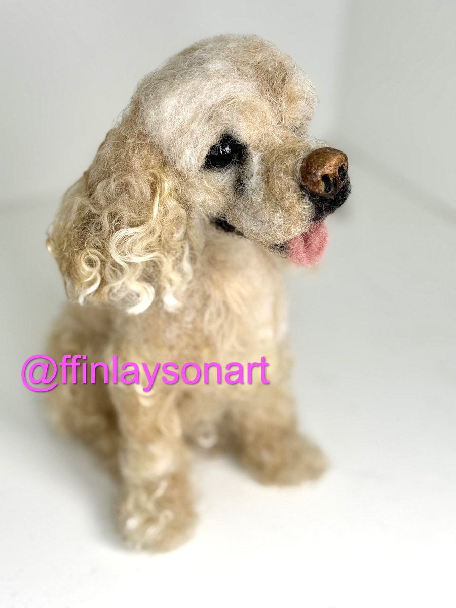 A needle felted American Cocker Spaniel portrait