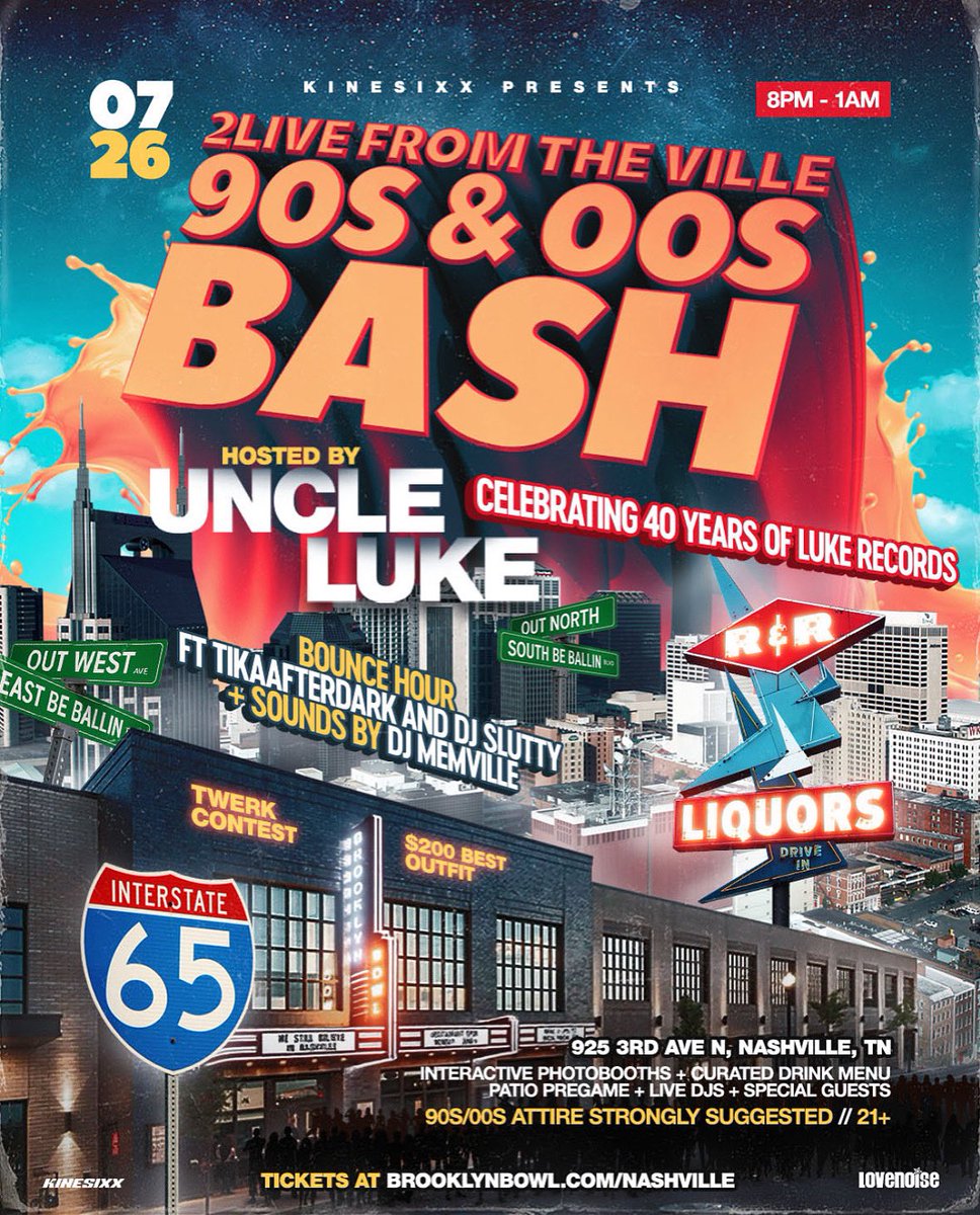 ItsTwoElles's tweet image. Nashville! The experience is on the way and this gives you time to thoroughly prepare!
2LIVE FROM THE VILLE: 90s/00s BASH
hosted by the legendary @unclelukereal1 !
Presale Tickets available now with code: FREESTYLE
ticketmaster.com/event/1B0062B0…