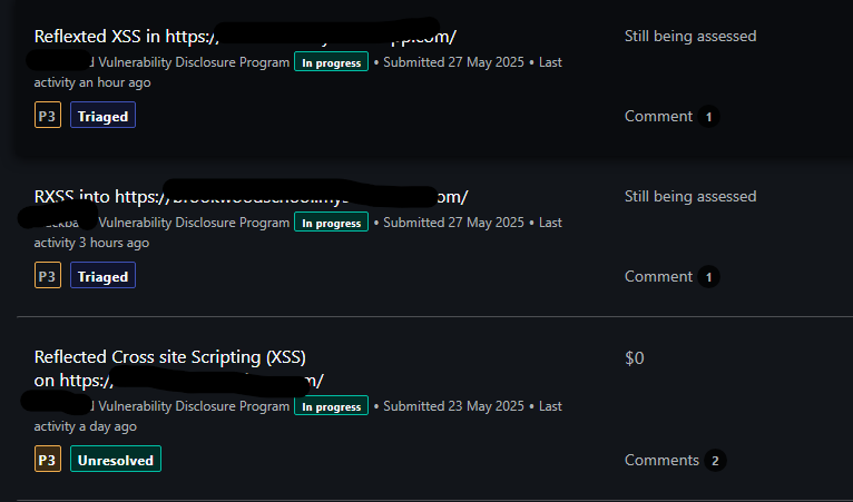MahmoudKroush33's tweet photo. الحمد لله 🤍
Find  7 XSS last week and  7 are accepted .
i follow my simple methodology in this writeup https://t.co/wGh5rgsQ8v with change in manual testing step to find the suitable payload . 

#BugBounty  #bugbountytips #CyberSecurity #xss #bugcrowed https://t.co/VAskWD7ELj
