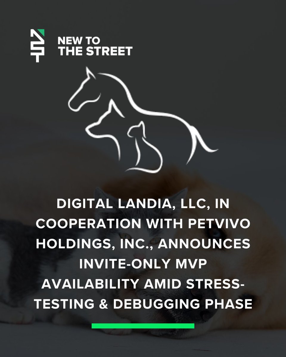 🧪🐾 Exclusive MVP Launch Underway

Digital Landia, LLC, in collaboration with <a href="/PetVivo/">PetVivo Holdings, Inc.</a>  Holdings Inc., has announced an invite-only MVP release as the platform enters its stress-testing and debugging phase. 🚀🔧 <a href="/vincemedia1/">Vince Caruso</a> 

A major step forward in innovation at the