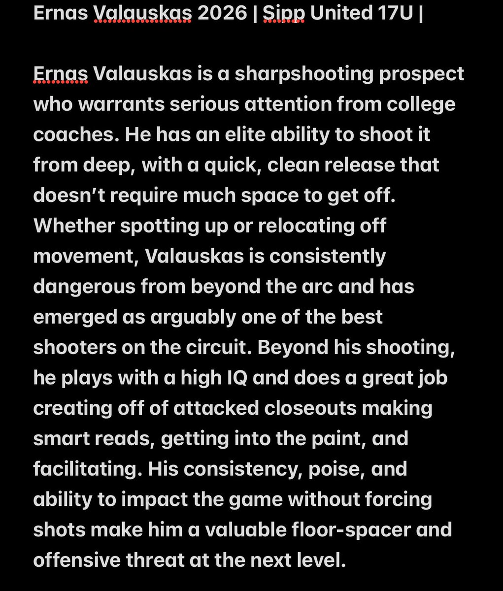 Ernas Valauskas 2026- Sipp United 17U