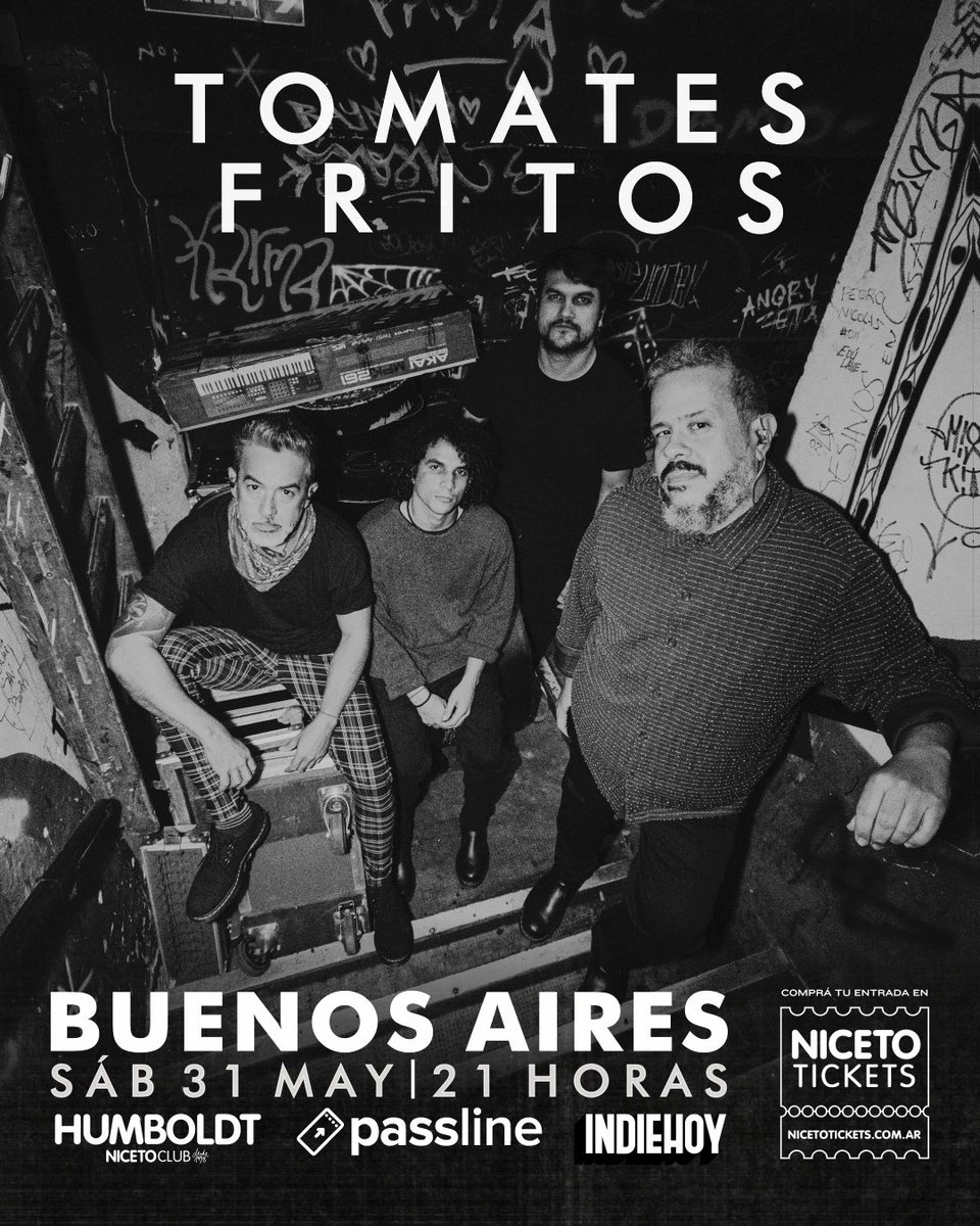 Segunda fecha en Buenos Aires de <a href="/tomatesfritos/">Tomates Fritos</a> 

passline.com/eventos/tomate…