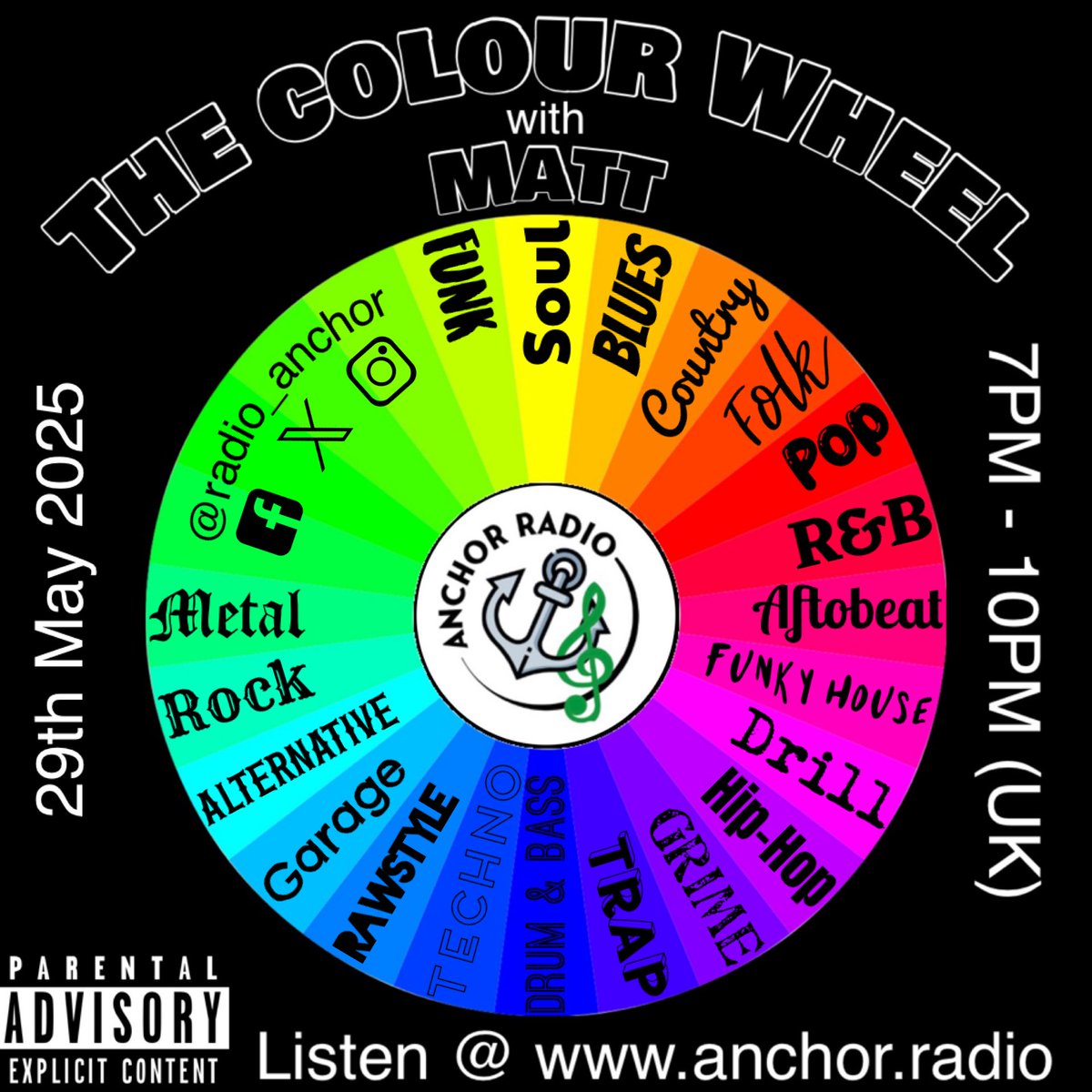Anchor Radio (@radio_anchor) on Twitter photo Want a vibe to fill your Thursday evening? You’re sure to find SOMETHING to match your taste! <a href="/matt02392/">Matthew Cooper</a> is going live at 10PM (UK) with this weeks Wheel of musical exploration! Listen @ anchor.radio Want a vibe to fill your Thursday evening? You’re sure to find SOMETHING to match your taste! <a href="/matt02392/">Matthew Cooper</a> is going live at 10PM (UK) with this weeks Wheel of musical exploration! Listen @ anchor.radio
