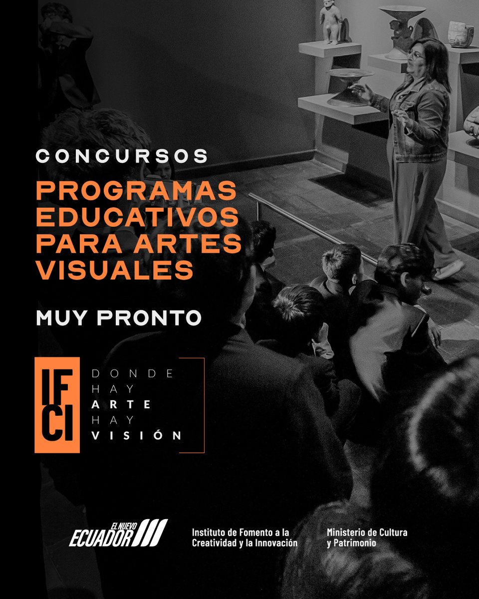 🎨✨ ¡El arte se aprende, se vive y se transforma!
¡Mantente atento!
Próximamente el Instituto de Fomento a la Creatividad y la Innovación (IFCI) abrirá el concurso de Programas educativos para artes visuales 2025.