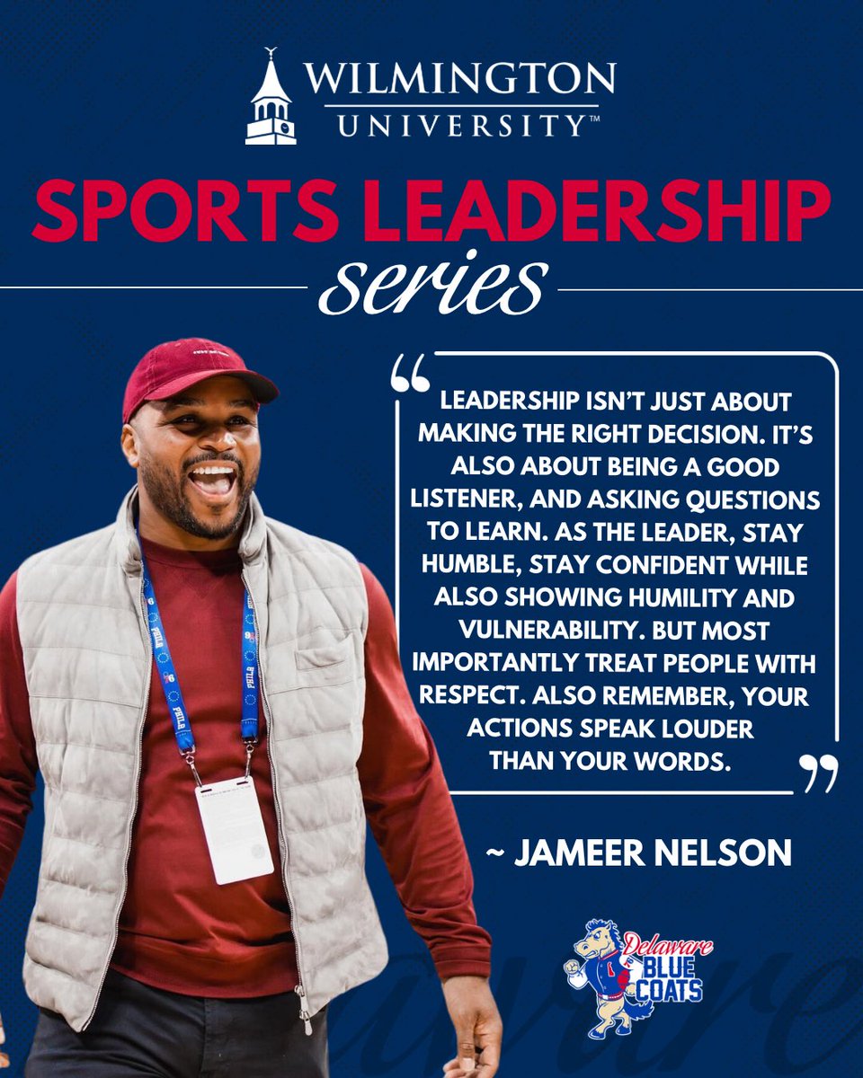 Delaware Blue Coats (@blue_coats) on Twitter photo we teamed up with <a href="/wilmu/">Wilmington University</a> for a Sports Leadership Series! 💼
first up is <a href="/jameernelson/">Jameer Nelson</a>, delivering powerful advice on authentic leadership. ⤵️
start your journey at Wilmington University 🎓 we teamed up with <a href="/wilmu/">Wilmington University</a> for a Sports Leadership Series! 💼
first up is <a href="/jameernelson/">Jameer Nelson</a>, delivering powerful advice on authentic leadership. ⤵️
start your journey at Wilmington University 🎓