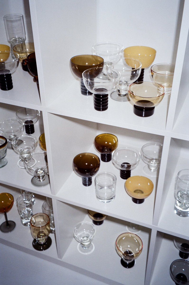 The Saint Heron Glassware Archive houses over 100 glassware objects designed by Solange Knowles, showcasing proportion and color studies explored before finalizing the Glassware 001 collection.