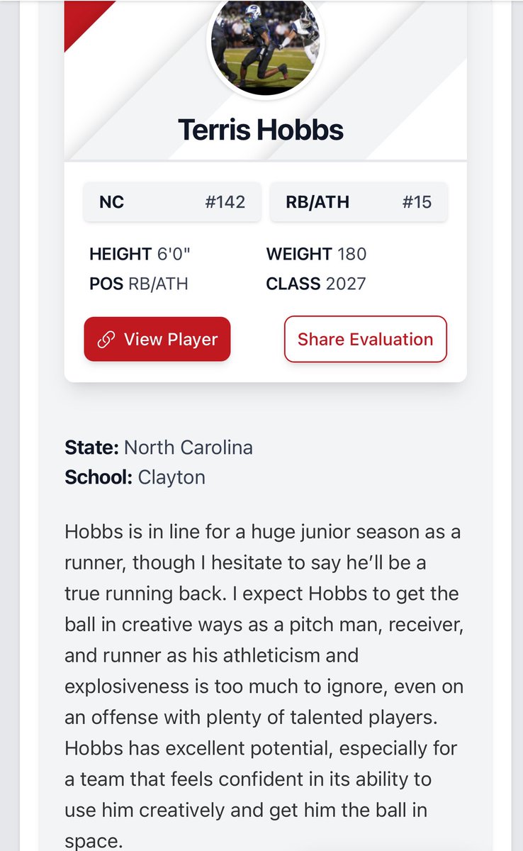 Terris Hobbs (@terris_hobbs) on Twitter photo I really appreciate the new ranking, and write up <a href="/whelms21/">Will Helms</a> <a href="/PrepRedzoneNC/">Prep Redzone North Carolina</a> ! Junior year will be a big break out year, just sit back and watch!! <a href="/RivalsFriedman/">Adam Friedman</a> <a href="/Rivals/">Rivals</a> <a href="/On3Recruits/">On3 Recruits</a> <a href="/ScottChadwick1/">Scott Chadwick</a> <a href="/CoachBrianBland/">brian bland</a> <a href="/ClaytonCometsFB/">Clayton HS Football</a> <a href="/JoelBryantHSOT/">Joel Bryant - HighSchoolOT 🏈</a> I really appreciate the new ranking, and write up <a href="/whelms21/">Will Helms</a> <a href="/PrepRedzoneNC/">Prep Redzone North Carolina</a> ! Junior year will be a big break out year, just sit back and watch!! <a href="/RivalsFriedman/">Adam Friedman</a> <a href="/Rivals/">Rivals</a> <a href="/On3Recruits/">On3 Recruits</a> <a href="/ScottChadwick1/">Scott Chadwick</a> <a href="/CoachBrianBland/">brian bland</a> <a href="/ClaytonCometsFB/">Clayton HS Football</a> <a href="/JoelBryantHSOT/">Joel Bryant - HighSchoolOT 🏈</a>