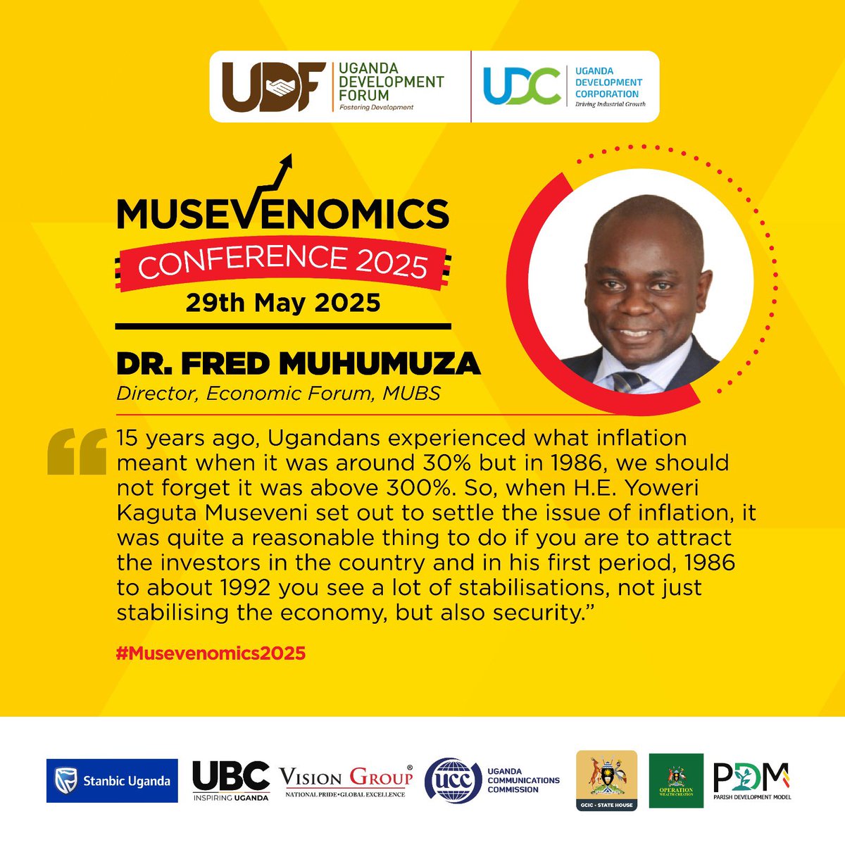 Operation Wealth Creation (@owc_ug) on Twitter photo In his presentation, Dr. <a href="/FredMuhumuza8/">Fred Muhumuza</a>, the director of Exonomic Forum, <a href="/OfficialMubs/">Makerere University Business School</a> noted that President <a href="/KagutaMuseveni/">Yoweri K Museveni</a>’s focus on controlling inflation was a logical and necessary step, especially if Uganda was to attract investors and revive its economy
#Musevenomics2025 In his presentation, Dr. <a href="/FredMuhumuza8/">Fred Muhumuza</a>, the director of Exonomic Forum, <a href="/OfficialMubs/">Makerere University Business School</a> noted that President <a href="/KagutaMuseveni/">Yoweri K Museveni</a>’s focus on controlling inflation was a logical and necessary step, especially if Uganda was to attract investors and revive its economy
#Musevenomics2025