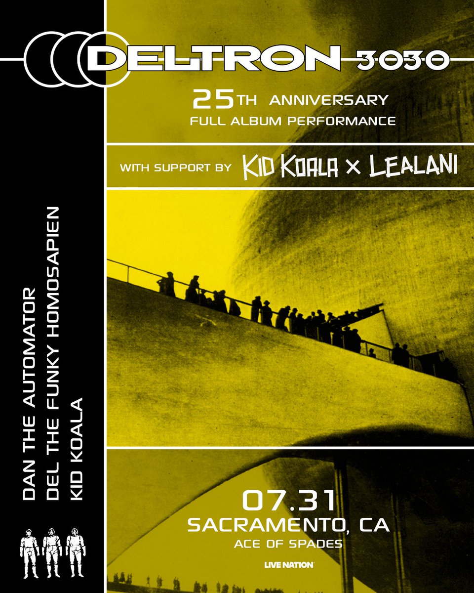 ON SALE NOW: Deltron 3030 is coming to SacTown on July 31st! 
 
🎟️ 🔗 in bio for tickets!