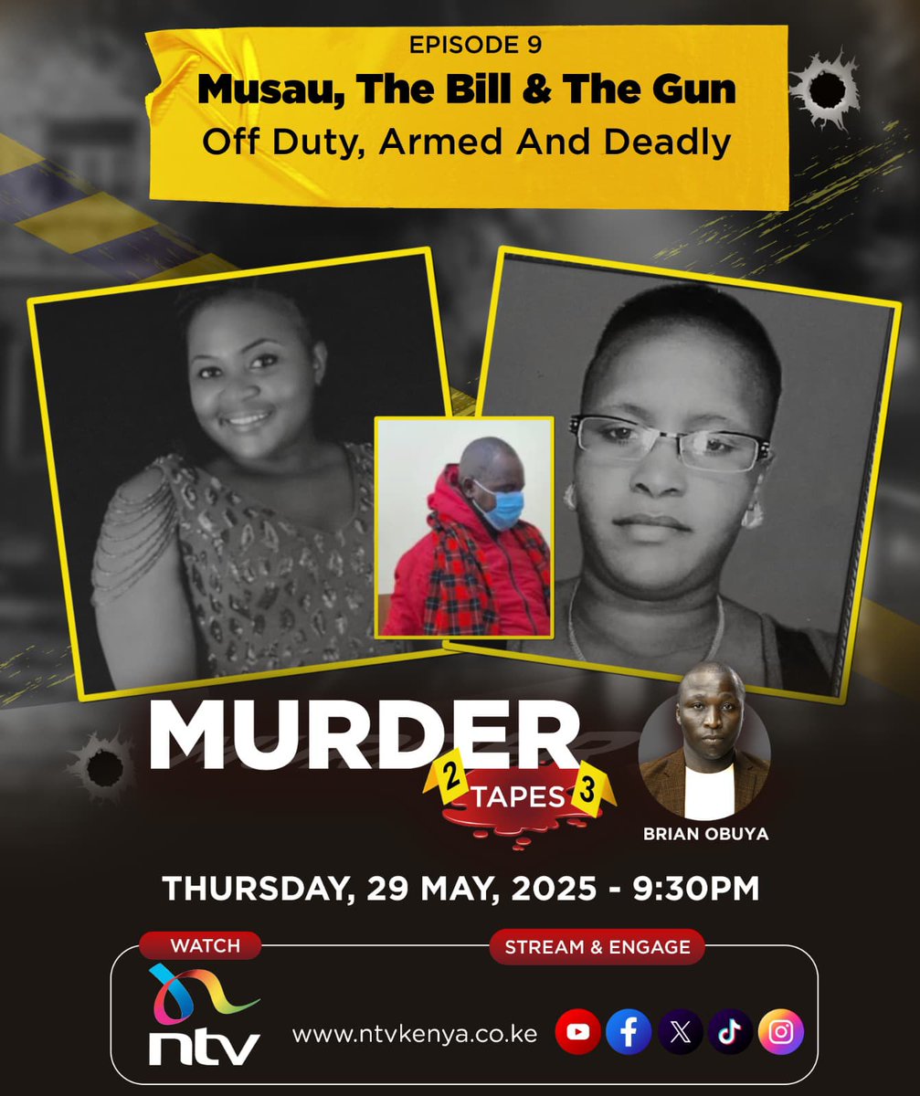Four victims. Eight bullets. One off-duty cop. What really happened the night a police officer opened fire inside Vegas Lounge in Nakuru? Musau, the Bill and the Gun. The chaos, witness accounts, and the system that failed. #MurderTapesNTV TONIGHT <a href="/ntvkenya/">NTV Kenya</a> 9:30pm <a href="/ItsBrianObuya/">Brian Obuya</a>