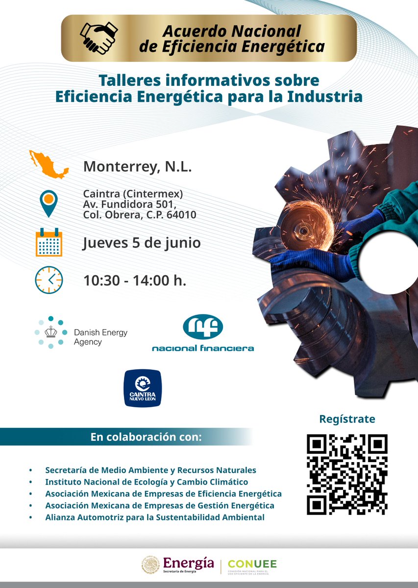 PymesConuee's tweet photo. 📢Próxima semana‼
Te extendemos la invitación a los talleres informativos de la iniciativa #ANEE que busca impulsar la implementación de #MEE en las empresas🏨🏭
¡Súmate y forma parte del #ANEE!🤝🙋♀️🙋♂️
🟢https://t.co/6jJ7pv7fjO
#EficienciaEnergética #descarbonización https://t.co/GoklMdTVCK