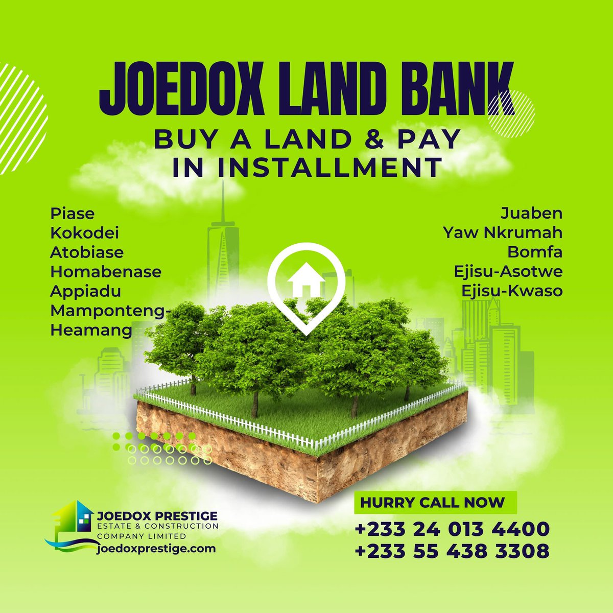 EdwinAmoako4's tweet photo. Unlock your dream property with Joedox Land Bank! 🌟

At Joedox Prestige Estate &amp; Construction, we provide prime real estate opportunities to make your vision a reality.

Discover your perfect plot today and start building the future you deserve. 🏡✨ https://t.co/7YHSL4tWIj