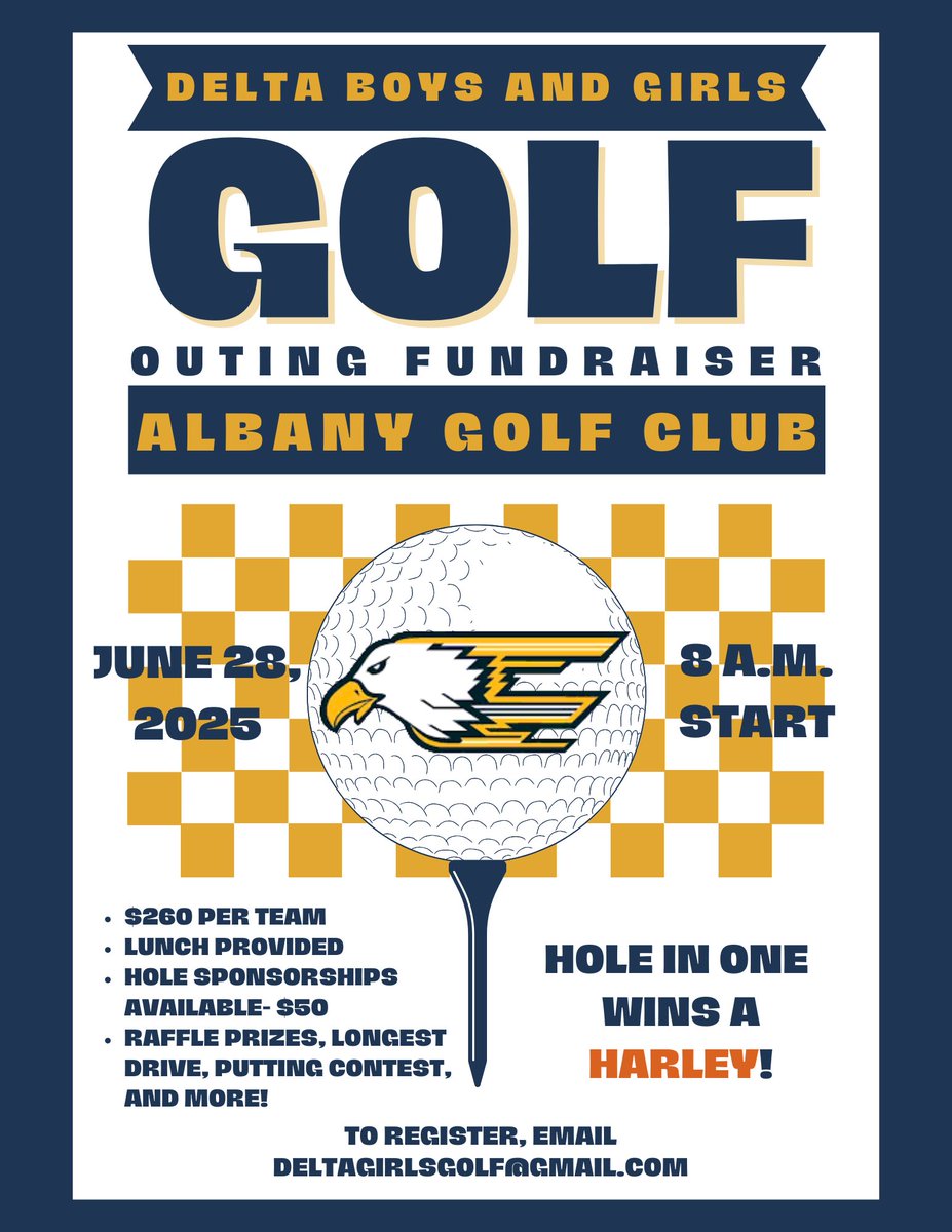 Did we mention a hole-in-one wins a Harley?! Get a team together for your chance to win!