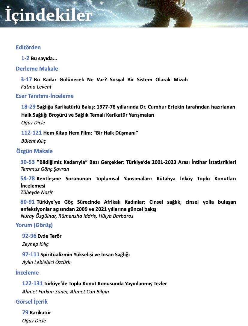 Bültenimizin 13. sayısında içeriğimiz oldukça zengin 🌸 Linke tıklayarak ulaşabilirsiniz: sosabulten.com/index.php/sosa…