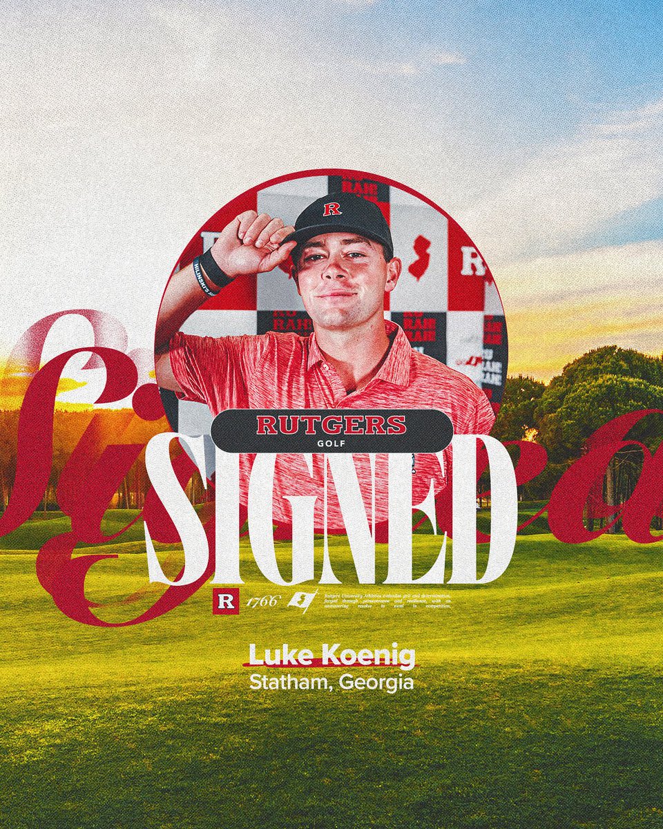 RUMensGolf's tweet image. We’re all excited to welcome Luke Koenig to Rutgers for his senior year !
Luke comes to the Banks of the Raritan after playing 3 years at Georgia Southern University.
Welcome to the B1G Ten Luke, we are proud to have you as a Scarlet Knight!
🥤⚔️