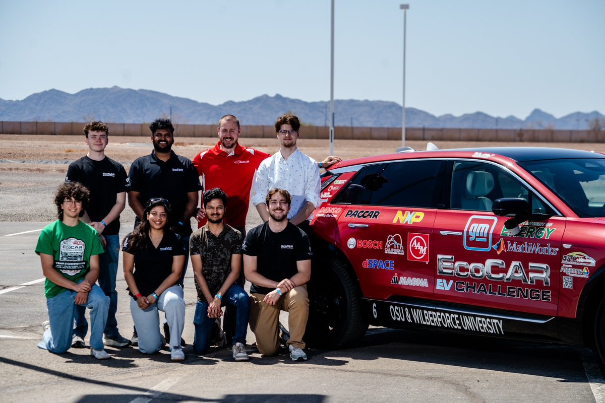 OSUCtrAutoRsrch's tweet image. Pushing the boundaries of electric vehicle innovation, the @OSUEcoCAR team brought home the hardware placing first🏆 at the Year 3 @EcoCARChallenge! 🚗car.osu.edu/news/2025/05/o…