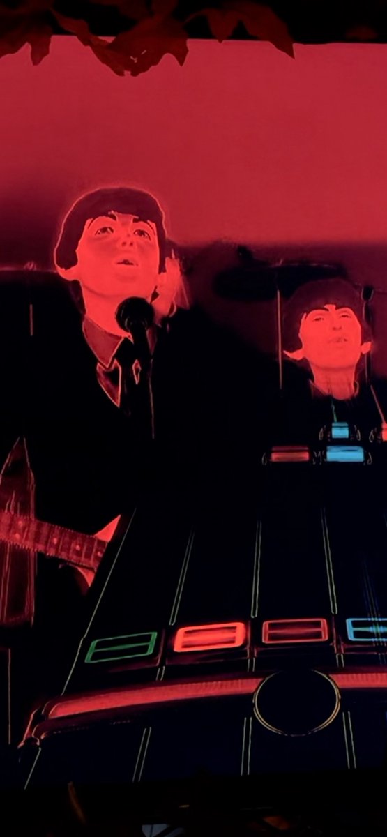 one time my xbox glitched with my TV and made everythring red so i played the most terrifying game of beatles rock band