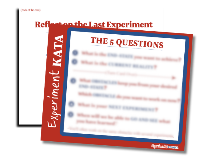 Looking to take your leadership to the next level?

Get your hands on the Experiment Kata Card—a powerful tool to guide your coaching and leadership journey.

Simply send an email to melanie@experimentalleader.com with the subject line: Experiment Kata Card.
