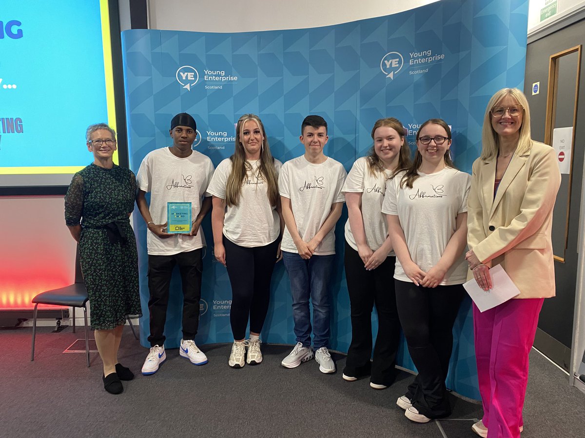 Lochend Community High School (@lochendhigh) on Twitter photo A massive congratulations to our S6 Young Enterprise Company, Affirmations, who are bringing home THREE awards from the National finals which took place today 👏 🏴:
🏆 Team Work Award
🏆 Marketing Award
🏆 Best Presentation
<a href="/YE_Scotland/">Young Enterprise Scotland</a> #YEScot25 A massive congratulations to our S6 Young Enterprise Company, Affirmations, who are bringing home THREE awards from the National finals which took place today 👏 🏴:
🏆 Team Work Award
🏆 Marketing Award
🏆 Best Presentation
<a href="/YE_Scotland/">Young Enterprise Scotland</a> #YEScot25