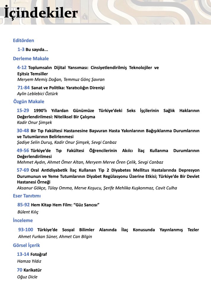 Bültenimizin 12. sayısında içeriğimiz oldukça zengin 🌸 Linke tıklayarak ulaşabilirsiniz: sosabulten.com/index.php/sosa…