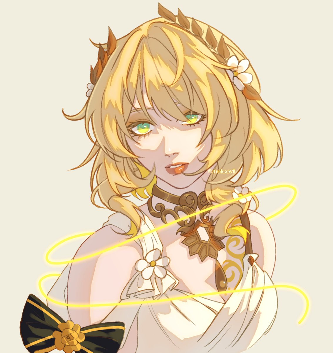 melcoii's tweet photo. ⚡️💛 #aglaea #hsr https://t.co/6QVfhZK87N